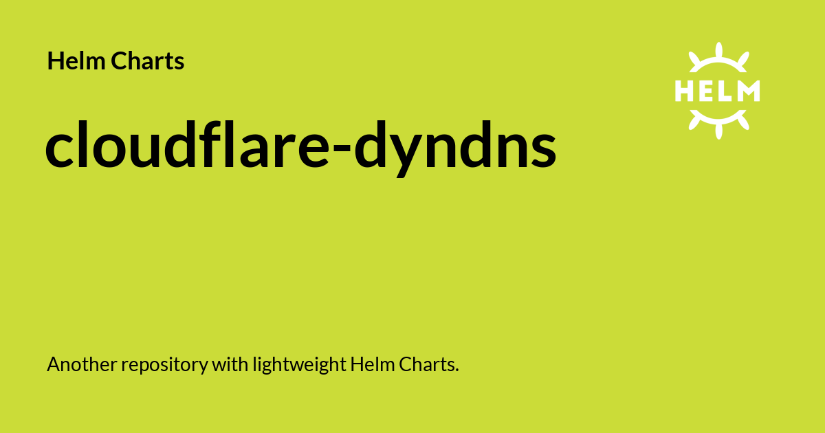 cloudflaredyndns Helm Charts